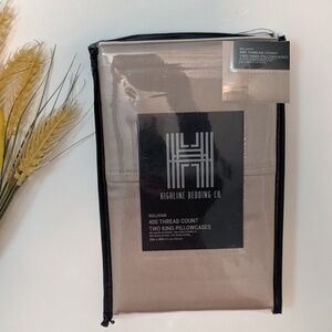 💯 Cotton King  Size Two Pillowcases Taupe 400 TC